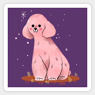 Poodle Painting Hand Drawn Sticker